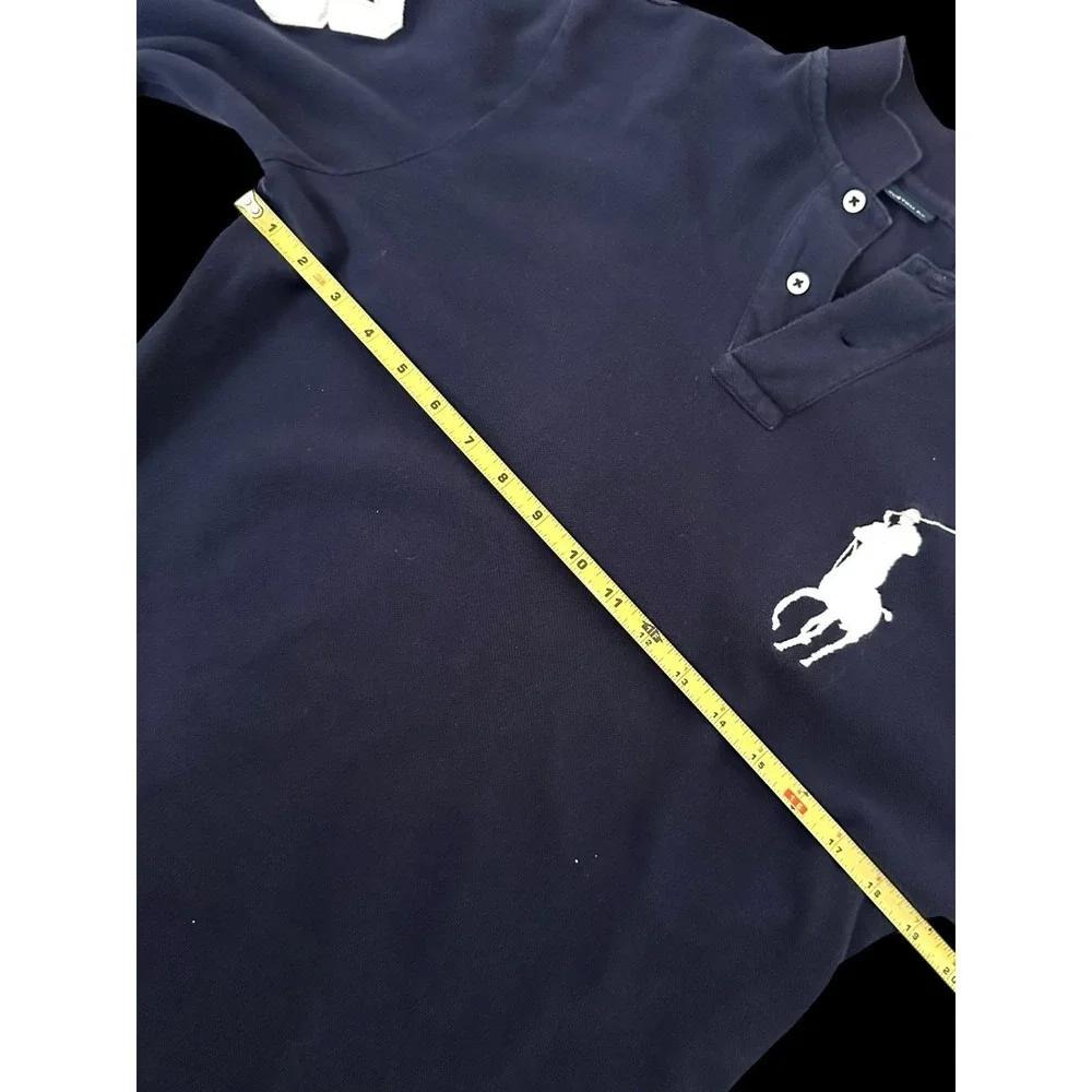 Vintage 90's Polo Big Horse Long Sleeve Shirt‎ Sz Small/Medium Navy Custom Fit